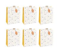 Eurowrap - X-30870-2Cpack - Un lot de 6 sacs cadeaux Noël - Grands formats 26,5x14x33cm - Végétal - Qualité supérieure, résistant :210g - idéal pour : jeux de société, puzzles, coffrets