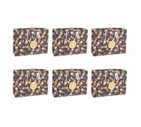 Eurowrap X-32778-6Cpack - Un Lot de 6 Sacs Cadeaux Kraft blanc- Format Shopping - 37,3x11,8x27,5 cm - 210g - Motif : Agrumes - Emballage Cadeaux, idéal pour : Jeux Société, Puzzles