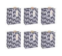 Eurowrap - X-32811-3Cpack - Un lot de 6 sacs cadeaux Noël - Formats moyens 21,5x10,2x25,3cm - Sapins - Qualité supérieure, résistant :210g - idéal pour : livre, jeux, petits coffrets