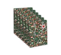 Eurowrap - X-32817-2Cpack - Un lot de 6 sacs cadeaux Noël - Grands formats 26,5x14x33cm - Père-Noël - Qualité supérieure, résistant :210g - idéal pour : jeux de société, puzzles, coffrets