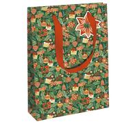 Eurowrap - X-34641-2C - Un sac cadeau Noël - Grand format 26,5x14x33cm - Merry Christmas - Qualité supérieure, résistant :210g - idéal pour : jeux de société, puzzles, coffrets