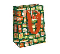 Eurowrap - X-34644-3C - Un sac cadeau Noël - Format moyen 21,5x10,2x25,3cm - Merry Christmas - Qualité supérieure, résistant :210g - idéal pour : livre, jeux, petits coffrets