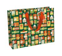 Eurowrap - X-34644-6C - Un sac cadeau Noël - Grand format 37,3x11,8x27,5cm - Merry Christmas - Qualité supérieure, résistant :210g - idéal pour : jeux de société, puzzles, coffrets