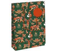 Eurowrap - X-34671-2C - Un sac cadeau Noël - Grand format 26,5x14x33cm - Forêt - Qualité supérieure, résistant :210g - idéal pour : jeux de société, puzzles, coffrets