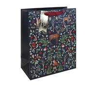 Eurowrap - X-36017-2Cpack - Un lot de 12 sacs cadeaux Noël - Grands formats 26,5x14x33cm - Forêt - Qualité supérieure, résistant : 210g - idéal pour : jeux de société, puzzles, coffrets