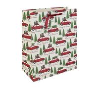 Eurowrap - X-36100-2Cpack - Un lot de 12 sacs cadeaux Noël - Grands formats 26,5x14x33cm - Voitures - Qualité supérieure, Kraft blanc, résistant : 210g - idéal pour : jeux de société,puzzles, coffrets