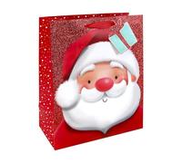 Eurowrap - X-36148-2Cpack - Un lot de 12 sacs cadeaux Noël - Grands formats 26,5x14x33cm - Père Noël, brillant - Qualité supérieure, résistant : 210g - idéal pour : jeux de société, puzzles, coffrets