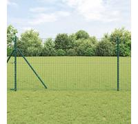 Eurozaun - Clôture de jardin en fer revêtu de PVC - Système de clôture de jardin robuste avec piquets de terre - Idéal pour le jardin, la terrasse et la barrière pour animaux - Vert - 1,2 x 25 m