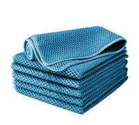 EURSPEUNG Chiffon Microfibre 6 Pièces Chiffon de Nettoyage en Microfibre, Lavette Microfibre Multi-usages Taille 30 x 30 cm (Bleu)