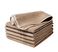 EURSPEUNG Chiffon Microfibre 6 Pièces Chiffon de Nettoyage en Microfibre, Lavette Microfibre Multi-usages Taille 30 x 30 cm (Kaki)