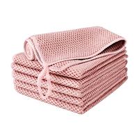 EURSPEUNG Chiffon Microfibre Lavette Microfibre Rose Torchon Cuisine 6 Pièces Chiffon de Nettoyage en Microfibre, Multi-usages Taille 30 x 30 cm