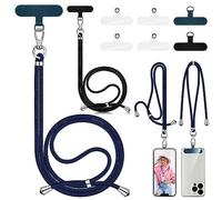 Eurtes 2 Pièces Cordon Téléphone Portable, Cordon pour Telephone avec 6 Patchs Compatible avec Tous Les Smartphones, Lanière Universelle Tour de Cou Réglable et Élégante pour Telephone