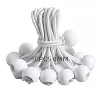 Eurtes 50 Pièces Tendeur Elastique, 150mm Flexible Tendeur Bache Sandow Elastique, Tendeur Elastique Boule pour Bache, Tentes, Camping, Bannières