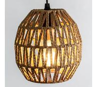 Eusamxon Lot de 1 petit abat-jour en rotin universel E27/E14 pour lampe de table, applique murale, lampadaire, décoration de salon et de chambre à coucher (papier naturel marron, 1 pièce)