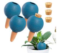 eusbon Lot de 4 cônes d'argile pour plantes - Volume : 400 ml chacun - Arrosage automatique des plantes pour plantes d'intérieur et jardinières de balcon - Bleu