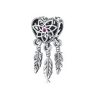 Eusense 925 Argent Sterling Attrape-rêves Perle Breloque, Bonne Chance Charmes fit Pandora Chamilia Troll, Perles pour Bracelet Chaîne Collier