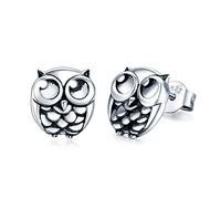 Eusense Boucles d'oreilles chat, boucles d'oreilles hibou, boucles d'oreilles paresseux, boucles d'oreilles colibri Boucles d'oreilles en argent 925 Cadeau pour fille Femme Lady