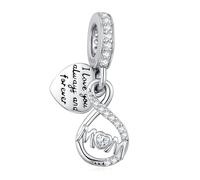 Eusense Charm Pandora pour Maman en Argent Sterling 925 Breloque Amour Infini pour Bracelet, Cadeau Émouvant pour Maman, Famille Fête des Mères, Anniversaire