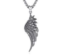 Eusense Collier Aile Ange en Argent Sterling 925, Pendentif Ailes Ange, Bijoux Vintage pour Femme