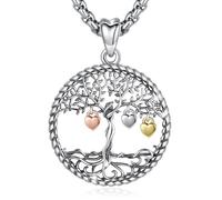 Eusense Collier Arbre de Vie en Argent Sterling 925, Arbre de Vie Pendentif, Collier Femme Cadeau de Bijoux pour Femme