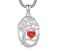 Eusense Collier Arbre de vie Pendentif Pierre de Naissance Juillet Collier Coeur Cuivre Pendentif arbre de vie Bijoux Cadeau pour Femmes Dames Filles