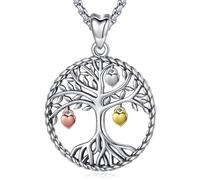 Eusense Collier Pendentif arbre de vie en argent 925 Collier Pendentif arbre de vie Chaîne Cadeau Bijoux pour Dames Femmes Filles Fête des mères