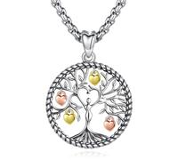 Eusense Collier Pendentif arbre de vie en argent 925 Collier Pendentif arbre de vie Chaîne Cadeau Bijoux pour Dames Femmes Filles Fête des mères