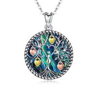 Eusense Pendentif Arbre de Vie Collier Arbre Nacre Argent Sterling 925 Cadeau Bijoux Femme