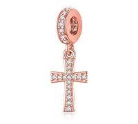 Eusense Pendentif croix compatible avec les colliers et bracelets européens, charms croix Pandora perles bijoux cadeaux pour femmes