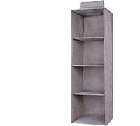 Eushine Étagère de penderie à Suspendre, 10pcs-4 Niveaux, Lavable Rangement Suspendu, Organisateur de Vêtements avec Renfort Intérieur, 27x 27 x 80cm, Gris
