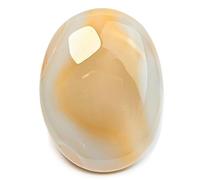 EUSICE - Agate Pierre Naturelle de Madagascar, Galet Porte-bonheur & Joie, 100% artisanal & fait-main, Agate Classique Haute Qualité Ethique pour Lithothérapie, Bien-être, Méditation et Yoga