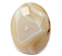 Eusice Agate Rubanée Pierre Naturelle, Cristal Thérapeutique Lithothérapie, Galet de Relaxation et Anti Stress Bien-être, Méditation, Reiki, 100% Artisanal & Fait-Main, Pierre de Paume Grand Format