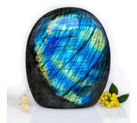 Eusice - Labradorite, Grosse pierre naturelle, Forme libre à poser 100% fait-main dans notre atelier, pierre Haute Qualité Ethique pour Lithothérapie, Bien-être, Méditation…