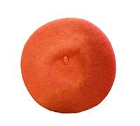 Euskal Txapela Béret Orange Adulte - Adoptez Un Look Tendance et typiquement français en Vous réappropriant Le béret Basque - Vu défilés 2018/2019-100% Laine - 28 cm de diamètre