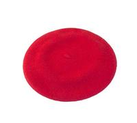 Euskal Txapela Béret Rouge Enfant - Adoptez Un Look Tendance et typiquement français en Vous réappropriant Le béret Basque -100% Laine - 25 cm de diamètre (Rouge)