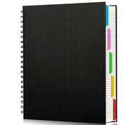 EUSOAR Carnet de notes à 5 sujets lignés - 1 lot A4 27,9 x 21,6 cm - Papier ligné 100 g/m² - 120 feuilles/240 pages - Couverture rigide épaisse avec intercalaires pour l'école, le bureau, la prise de notes et les voyages