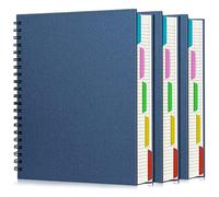 EUSOAR Lot de 3 cahiers à 5 sujets lignés A4 27,9 x 21,6 cm, couverture rigide épaisse, 100 g/m², 120 feuilles/240 pages de papier ligné, pour l'école, la maison, le bureau et les affaires, bleu roi