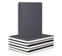 EUSOAR Lot de 6 carnets lignés pour université, 14 x 21,1 cm, 120 pages A5 à spirales, couverture rigide, carnet de croquis, fournitures scolaires