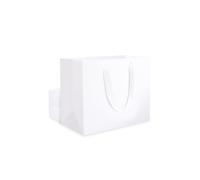 EUSOAR Sac Cadeau Blanc - 250GSM Sac Kraft épais Sacs - Pochette Cadeau Petit Format S 22x10x18cm - 20 Pièces Sac Cadeau Mariage Noel Anniversaire Femme - Sachet D'emballage - White Paper Gift Bags
