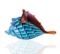 EUSTUMA Figurines de conque en verre soufflé à la main, ornement d'animaux marins pour décoration d'intérieur, collection d'animaux marins pour cadeau d'anniversaire, coquillages en verre