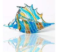 EUSTUMA Figurines de conque en Verre soufflé à la Main Ornement, Ornement Animal de mer pour la décoration de la Maison