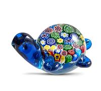 EUSTUMA Figurines de Tortue de mer en Verre soufflé à la Main, Ornement d'animaux Marins pour décoration d'intérieur, Collection d'animaux Marins pour Cadeau d'anniversaire,