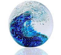 EUSTUMA Figurines en Verre Soufflé à la Main en Forme de Boule de l'Océan - Presse-Papier pour Bureau, Décoration d'Intérieur, Objet de Collection, Décoration d'Aquarium, Amateurs