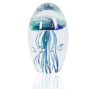 EUSTUMA Ornement de Figurine de méduse en Verre soufflé à la Main, Collection d'animaux Marins pour Cadeau d'anniversaire, Presse-Papier en Verre