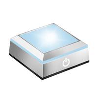 EUSTUMA Présentoir carré antidérapant avec base lumineuse LED dans une variété de couleurs, convient pour les œuvres d'art sphériques en verre (surface plate argentée)