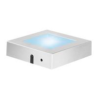 EUSTUMA Présentoir carré lumineux à base variable, couleurs variées, art en cristal de verre 3D, support lumineux LED à couleurs changeantes pour la décoration de fêtes et de soirées.