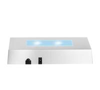 EUSTUMA Présentoir rectangulaire avec base lumineuse LED dans une variété de couleurs, convient pour les œuvres d'art en cristal de verre, la décoration de fête de vacances (argent, taille M)