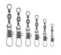 EuTengHao Lot de 250 barils de pêche pivotants avec système de Verrouillage de sécurité à Clipser pour roulements à Billes pivotant Accessoires de pêche en Acier Inoxydable(12,6-58lbs)