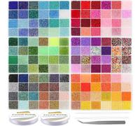 EuTengHao Lot de 57 600 petites perles de rocaille en verre de 2 mm pour loisirs créatifs, bracelets, colliers, loisirs créatifs, fabrication de bijoux avec anneau ouvert fermoir mousqueton et cordes