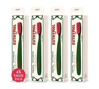 Euthymol Classic Brosse à dents x 4, Grand Petit Plein Tête, Poils doux, Triple Courbe Ergonomique Brosses à dents manuelles, Sensible Gencive Dents, Soins Quotidiens Oral Émailler Dentaire
